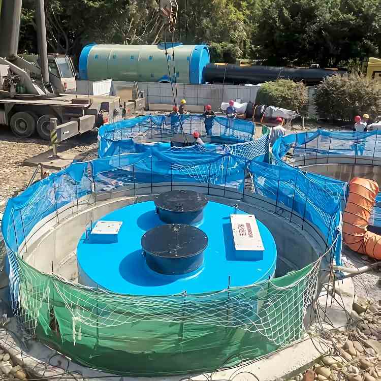 一体化轴流泵站福盛环境乐山项目安装现场 一体化轴流泵站福盛环境乐山项目安装现场